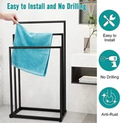Free Standing Towel Rack, 3 Tier Stainless Steel Towel Racks For Bathroom, Freestanding Towel Rack Stand For Bath Hand Towel, Washcloths, Bath Towels Drying Rack Stand For Bedroom, Bathroom, Pool -Songmics Furniture Shop 51I3zKRVfuL