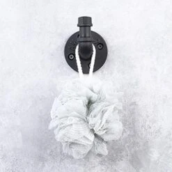 3 Pack Industrial Style Robe Towel Hook Wall Mounted Metal Iron Pipe Coat Hanger Hat Holder Bag Rack For Bathroom Bedroom Kitchen, Rust Free, Black 11 3 Pack Industrial Style Robe Towel Hook Wall Mounted Metal Iron Pipe Coat Hanger Hat Holder Bag Rack For Bathroom Bedroom Kitchen, Rust Free, Black -Songmics Furniture Shop 51I89XgEInL