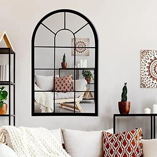 HQiJun Wall Mirror Window Decorative Mirrors Arched Farmhouse For Living Room Bedroom Entryway Bathroom Vanity (41.3” X0.9”x24”) 8 HQiJun Wall Mirror Window Decorative Mirrors Arched Farmhouse For Living Room Bedroom Entryway Bathroom Vanity (41.3” X0.9”x24”) - Image 8