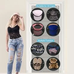 Owkjar 27 Large Pockets Hat Organizer For Baseball Caps,Hat Rack With 6 Hooks Over The Door Or Wall Multiple Caps Display Storage Racks,Hat Holder Organizer For Golf Sports Caps Organization 11 Owkjar 27 Large Pockets Hat Organizer For Baseball Caps,Hat Rack With 6 Hooks Over The Door Or Wall Multiple Caps Display Storage Racks,Hat Holder Organizer For Golf Sports Caps Organization -Songmics Furniture Shop 51IMikcRTXL