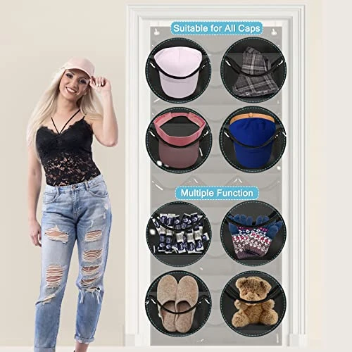 Owkjar 27 Large Pockets Hat Organizer For Baseball Caps,Hat Rack With 6 Hooks Over The Door Or Wall Multiple Caps Display Storage Racks,Hat Holder Organizer For Golf Sports Caps Organization 5 Owkjar 27 Large Pockets Hat Organizer For Baseball Caps,Hat Rack With 6 Hooks Over The Door Or Wall Multiple Caps Display Storage Racks,Hat Holder Organizer For Golf Sports Caps Organization - Image 5
