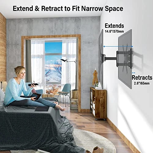 MOUNTUP Full Motion TV Wall Mount For Most 26-50 Inch TVs, Max VESA 300x300mm Wall Mount TV Bracket With Swivel Tilting Extension Level Adjustment For LED LCD Flat Curved TVs MU0018 6 MOUNTUP Full Motion TV Wall Mount For Most 26-50 Inch TVs, Max VESA 300x300mm Wall Mount TV Bracket With Swivel Tilting Extension Level Adjustment For LED LCD Flat Curved TVs MU0018 - Image 6