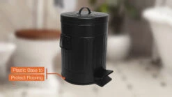 Autumn Alley Farmhouse Bathroom Trash Can - Black Bathroom Trash Can With Lid And Pedal For Rustic Bathroom, Farmhouse Kitchen Trash Can, Country Home Décor, 5L, 1.3 Gallon, Matte Black -Songmics Furniture Shop 51Ie7bV1xLL