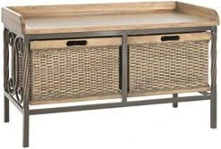 Safavieh American Homes Collection Noah Storage Bench, Antique Pewter And French Grey -Songmics Furniture Shop 51IgRdrOfCL. AC