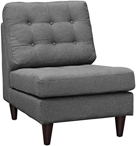 Modway Empress Mid-Century Modern Upholstered Fabric Side Armless Lounge Accent Chair Azure 10 Modway Empress Mid-Century Modern Upholstered Fabric Side Armless Lounge Accent Chair Azure - Image 10