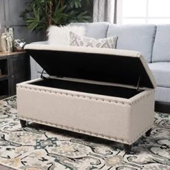 Christopher Knight Home Tatiana Fabric Storage Ottoman, Wheat -Songmics Furniture Shop 51Il43MLJJL