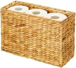 MDesign Woven Hyacinth Large Bathroom Toilet Roll Holder Storage Organizer Basket Bin - Rectangle Containers For Bathroom, Toilet Tank - Hold 6 Rolls Of Toilet Paper - Rice Weave - Natural/Tan 9 MDesign Woven Hyacinth Large Bathroom Toilet Roll Holder Storage Organizer Basket Bin - Rectangle Containers For Bathroom, Toilet Tank - Hold 6 Rolls Of Toilet Paper - Rice Weave - Natural/Tan -Songmics Furniture Shop 51ImXYXFx3L. AC