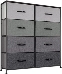 LLappuil Fabric Dresser For Bedroom With 8 Drawers, Wide Dresser Chest Of Drawers, Tall Dresser Storage Drawers Organizer For Clothes, Closet, Living Room, Hallway, Nursery, Grey -Songmics Furniture Shop 51IoQ2xDJcL. AC