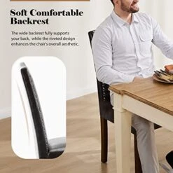 OLIXIS Dining Chairs Set Of 4, Living Room Chairs, Dining Room Chairs, Upholstered Fabric Dining Chairs, Parsons Chairs With Nailhead Trim And Wood Legs, Modern Armless Kitchen Side Chair, Dark Brown -Songmics Furniture Shop 51J2syDDBKL