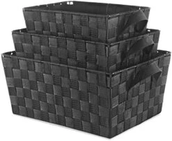 Whitmor Woven Strap Storage Baskets S/3-Navy, Navy, 3 Count -Songmics Furniture Shop 51J3dAcC iL. AC