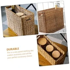 Hemoton Magazine Newspaper Basket Rustic Shelf Decor Organizer Baskets For Shelves Book Holder Stand Hand Woven Basket Woven Magazine Storage Shelf Baskets Sundries Holder Handled Basket 13 Hemoton Magazine Newspaper Basket Rustic Shelf Decor Organizer Baskets For Shelves Book Holder Stand Hand Woven Basket Woven Magazine Storage Shelf Baskets Sundries Holder Handled Basket -Songmics Furniture Shop 51JA7aRJIQL