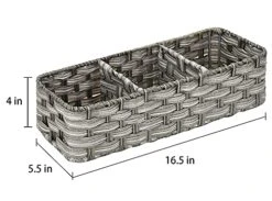 Bathroom Toilet Paper Basket, Natural Woven Wicker Toilet Tank Top Basket, Toilet Paper Holder Woven Basket 3 Section, Bathroom Storage Basket Bin Organizer, Toilet Tank Tray For Bathroom, Living Room -Songmics Furniture Shop 51JFBnQVLTS