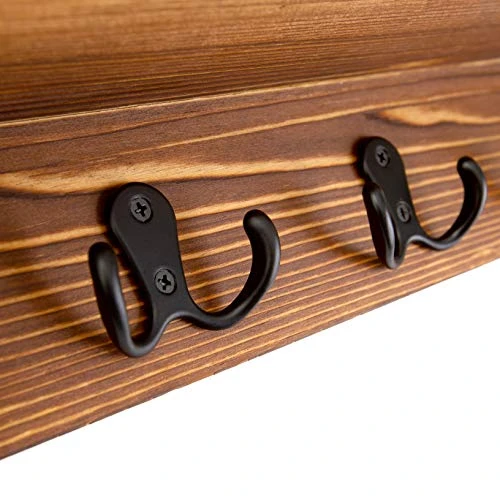 Ripple Creek Key Holder For Wall And Mail Shelf - Decorative Wooden Wall Organizer Rack For Keys, Letters, Bills - Pine Wood Unique Rustic And Industrial Decor - Perfect For Entryway, Kitchen 3 Ripple Creek Key Holder For Wall And Mail Shelf - Decorative Wooden Wall Organizer Rack For Keys, Letters, Bills - Pine Wood Unique Rustic And Industrial Decor - Perfect For Entryway, Kitchen - Image 3