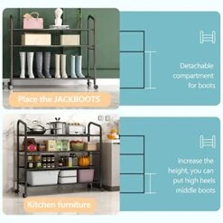 AOSENKO 4 Tier Shoe Rack For Closet,Black Metal Shoe Rack Storage Organizer Suitable For Entrance, Bathroom, Corridor, Living Room,Closet Shoe Rack -Songmics Furniture Shop 51JULU6SciL