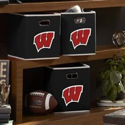 Franklin Sports NCAA College Team Fabric Storage Cubes Made To Fit Storage Bin Organizers (11x10.5x10.5) -Songmics Furniture Shop 51JUaEU7euL