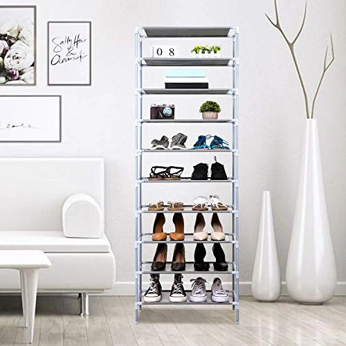 Jaketen 10 Tiers Shoe Rack, Easy Assembled Non-Woven Fabric Shoe Tower Stand, Sturdy Multi-use Shelf Organizer Cabinet For Space Saving Storage 1 Jaketen 10 Tiers Shoe Rack, Easy Assembled Non-Woven Fabric Shoe Tower Stand, Sturdy Multi-use Shelf Organizer Cabinet For Space Saving Storage