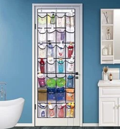 KEETDY 28 Large Clear Over The Door Shoe Rack With Crystal Pockets Hanging Shoe Organizer Storage Shoe Holder For Closet Hanger, White -Songmics Furniture Shop 51JZonwIKIL