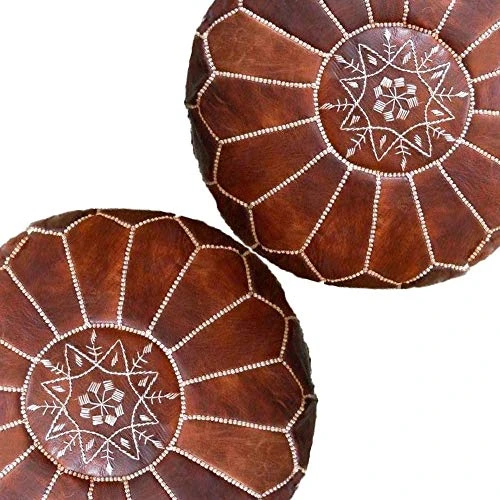 Set Of 2 Amazing Moroccan Pouf Dark Brown Color,, Ottomans Poffes,Footstool Poufs,100% Handmade Leather Poof Home Gifts, Wedding Gifts, Foot Stool,Ready To Magic Your Living Room! 1 Set Of 2 Amazing Moroccan Pouf Dark Brown Color,, Ottomans Poffes,Footstool Poufs,100% Handmade Leather Poof Home Gifts, Wedding Gifts, Foot Stool,Ready To Magic Your Living Room!