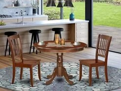 East West Furniture HLDA5-BMK-W 5PC Round 42 Inch Table And 4 Vertical Slatted Chairs -Songmics Furniture Shop 51JnuxNzJSL. AC