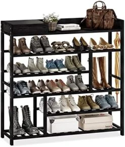 Bamworld Shoe Rack For Entryway, Bamboo Shoe Organizer With Small Storage Box (Dark Brown) 9 Bamworld Shoe Rack For Entryway, Bamboo Shoe Organizer With Small Storage Box (Dark Brown) -Songmics Furniture Shop 51JtAe9ljTL. AC
