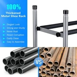 BESIMLI 2-Tier Expandable Shoe Rack Stackable Shoe Organizer Adjustable Metal Iron Shoe Shelf, Free Standing Storage For Closet Entryway Doorway Bedroom Footwear -Songmics Furniture Shop 51Jxt7MKQJL