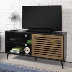 Walker Edison Mid Century Modern Buffet Entryway Cabinet Doors Kitchen-Dining Room Storage-Living Room, 36 Inch, Black And Dark Walnut -Songmics Furniture Shop 51K9aAHh9WL. AC