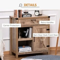 HOMCOM Farmhouse Sideboard Buffet Cabinet, Rustic Barn Door Kitchen Cabinet, Accent Cabinet With Storage For Living Room 9 HOMCOM Farmhouse Sideboard Buffet Cabinet, Rustic Barn Door Kitchen Cabinet, Accent Cabinet With Storage For Living Room -Songmics Furniture Shop 51KFqqUaIeL