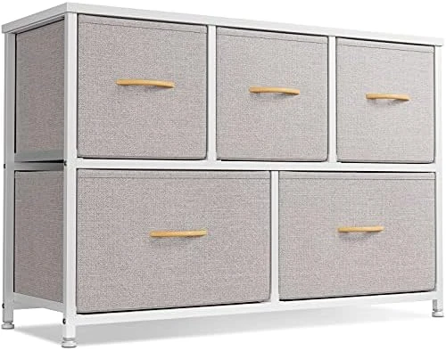 Cubiker Dresser Storage Organizer, 5 Drawer Dresser Tower Unit For Bedroom Hallway Entryway Closets, Small Dresser Clothes Storage With Wide Sturdy Steel Frame Wood Top, Black Grey 11 Cubiker Dresser Storage Organizer, 5 Drawer Dresser Tower Unit For Bedroom Hallway Entryway Closets, Small Dresser Clothes Storage With Wide Sturdy Steel Frame Wood Top, Black Grey - Image 11