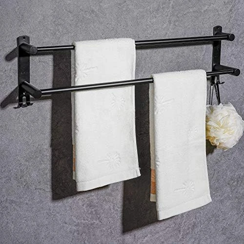 Towel Bars Freely Retractable 20-30 Inche Stainless Steel 304 Bath Towel Rack Strong 3M Adhesive Bathroom Wall-mounting Free Mounting Hole-Installing Washroom Kitchen Space Saving Black-3 Bars 10 Towel Bars Freely Retractable 20-30 Inche Stainless Steel 304 Bath Towel Rack Strong 3M Adhesive Bathroom Wall-mounting Free Mounting Hole-Installing Washroom Kitchen Space Saving Black-3 Bars - Image 10