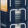 Furnhome Clothes Storage Organizer Bins Containers , Foldable Stackable Storage Bins-Oxford Cloth Steel Frame Storage Box For Clothing Storage With Foldable Clear Window & Reinforced Handles (Navy Dots, 66L, 3PCS)…