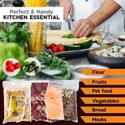 [ 10 COUNT ] Extra Large Food Storage Plastic Bags With Double Zipper Top - 5 Gallon Bags - 18" X 24" - BPA-Free - Big Storage Bags For Clothes, Travel, Moving, Freezer Bags, 2-mil Thick Clear Plastic Bags (10) -Songmics Furniture Shop 51KXmlvPsLL