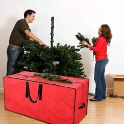 Primode Christmas Tree Storage Bag | Fits Up To 9 Ft. Tall Disassembled Tree I 65"x15"x30" Holiday Tree Storage Case | Protective Zippered Artificial Xmas Tree Bag (9ft, Red) -Songmics Furniture Shop 51KcG31rI8L