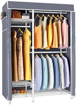 VIPEK V2C Wire Garment Rack Covered Clothes Rack With 3 Hanging Rods, Black Metal Clothing Rack With Grey Oxford Fabric Cover Cover, Portable Closet Rack Free Standing Closet Wardrobe, Max Load 600LBS -Songmics Furniture Shop 51Kcp0esrOL. AC