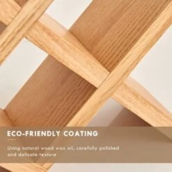 TRWISWDC Wine Rack Countertop Oak Wooden Wine Bottle Holder Rustic Free Standing Wine Storage Racks For Tabletop, Hutches And Display Cabinets - No Assembly Required (Natural) 10 TRWISWDC Wine Rack Countertop Oak Wooden Wine Bottle Holder Rustic Free Standing Wine Storage Racks For Tabletop, Hutches And Display Cabinets - No Assembly Required (Natural) -Songmics Furniture Shop 51KiPgbrSvL