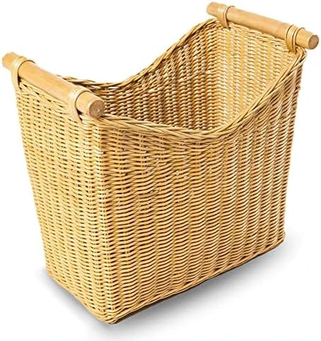 The Basket Lady Narrow Wicker Magazine Basket, Large, 14 In L X 7.5 In W X 12 In H, Antique Walnut Brown 5 The Basket Lady Narrow Wicker Magazine Basket, Large, 14 In L X 7.5 In W X 12 In H, Antique Walnut Brown - Image 5