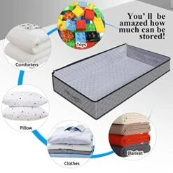 ZenTiky Under Bed Storage, 3 Pack Fabric Under Bed Storage Containers With Reinforced Handles And Clear Window, Foldable Bedroom Organizer Bags Bin For Clothes Storage,Blanket Storage,Comforter Storage Bag(39.4x19.7x7.1 Inch) -Songmics Furniture Shop 51L0ysSgdAL