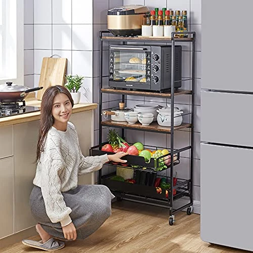 LGXSHOP Kitchen Bread Rack, Vertical Bread Rack, Multipurpose Storage Rack 4 Tier Kitchen Microwave Rack, Kitchen Storage Rack For Spices, Pots And Pans. 1 LGXSHOP Kitchen Bread Rack, Vertical Bread Rack, Multipurpose Storage Rack 4 Tier Kitchen Microwave Rack, Kitchen Storage Rack For Spices, Pots And Pans.