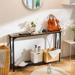 Yoobure Console Tables Entryway 47.3" Sofa Tables Narrow Long Entry Table With USB Ports Behind Couch Entrance Hallway Table With Stable Metal Support Living Room, Rustic Brown 10 Yoobure Console Tables Entryway 47.3" Sofa Tables Narrow Long Entry Table With USB Ports Behind Couch Entrance Hallway Table With Stable Metal Support Living Room, Rustic Brown -Songmics Furniture Shop 51L2dmyum8L