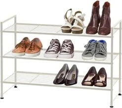 Simple Houseware 3-Tier Stackable Shoe Rack Storage Shelf, Black -Songmics Furniture Shop 51L4nAflqlL. AC