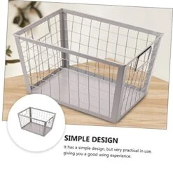 Veemoon Pantry Storage Baskets Storage Basket Magazine Storage Box Magazine Organizer Basket Storage Case Hanging Basket Grey Iron Desk Pantry Baskets -Songmics Furniture Shop 51L6oaZ2v4L