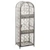 HOMCOM 45 Bottle Wrought Iron Wine Rack Jail With Lock - Antique Bronze