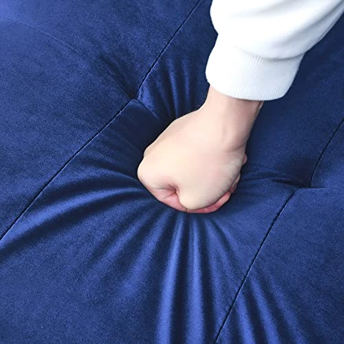 ANYTEC Futon Sofa Bed/Couch, 78" Velvet Futon Sofa Bed W/Adjustable Backrests And Armrests, Foldable Modern Loveseat With Storage Bags For Compact Small Space, Dorm, Living Room, Office (Navy) 4 ANYTEC Futon Sofa Bed/Couch, 78" Velvet Futon Sofa Bed W/Adjustable Backrests And Armrests, Foldable Modern Loveseat With Storage Bags For Compact Small Space, Dorm, Living Room, Office (Navy) - Image 4