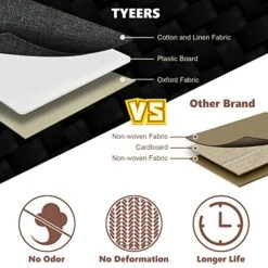 TYEERS Extra Large Collapsible Storage Bins With Lids And Compartments, Organizing Bins For Closet Storage, Clothes Storage, Cube Organizer For Home Office Storage - 2 Pack - Black 17 TYEERS Extra Large Collapsible Storage Bins With Lids And Compartments, Organizing Bins For Closet Storage, Clothes Storage, Cube Organizer For Home Office Storage - 2 Pack - Black -Songmics Furniture Shop 51LCqHBEOZL