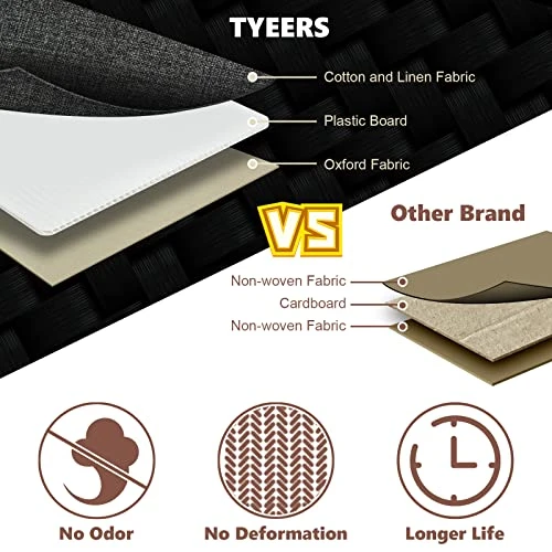 TYEERS Extra Large Collapsible Storage Bins With Lids And Compartments, Organizing Bins For Closet Storage, Clothes Storage, Cube Organizer For Home Office Storage - 2 Pack - Black 3 TYEERS Extra Large Collapsible Storage Bins With Lids And Compartments, Organizing Bins For Closet Storage, Clothes Storage, Cube Organizer For Home Office Storage - 2 Pack - Black - Image 3