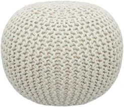 COTTON CRAFT - Hand Knitted Cable Style Dori Pouf - Ivory - Floor Ottoman - Cotton Braid Cord - Handmade & Hand Stitched - Truly One Of A Kind Seating - 20 Dia X 14 High 23 COTTON CRAFT - Hand Knitted Cable Style Dori Pouf - Ivory - Floor Ottoman - Cotton Braid Cord - Handmade & Hand Stitched - Truly One Of A Kind Seating - 20 Dia X 14 High -Songmics Furniture Shop 51LHAZm8 0L. AC