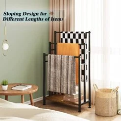 Freestanding Towel Rack, SDXYSTCE 3 Tiers Standing Towel Racks For Bathroom, 23.6" L X 11.8" W X 39.3" H, Blanket Holder With Shelf, Upgrade Steady Design,Rustic Brown -Songmics Furniture Shop 51LIHVDcAJL