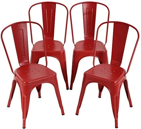 Metal Dining Chairs Indoor-Outdoor Stackable Chic Restaurant Side Bistro Chair Set Of 4, 18 Inch Seat Height, 330LBS Weight Capacity Cafe Tolix Kitchen Farmhouse Pub Trattoria Industrial Bar Chairs 13 Metal Dining Chairs Indoor-Outdoor Stackable Chic Restaurant Side Bistro Chair Set Of 4, 18 Inch Seat Height, 330LBS Weight Capacity Cafe Tolix Kitchen Farmhouse Pub Trattoria Industrial Bar Chairs - Image 13