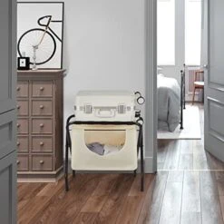 ELYKEN 4 Pack Luggage Rack With Laundry Bag, Guest Room Folding Space Saving Suitcase Holder, Max 110LBS Baggage Shelf With Heavy Duty Nylon Belts, Dirty Clothes Storage For Bedroom Hotel 6 ELYKEN 4 Pack Luggage Rack With Laundry Bag, Guest Room Folding Space Saving Suitcase Holder, Max 110LBS Baggage Shelf With Heavy Duty Nylon Belts, Dirty Clothes Storage For Bedroom Hotel -Songmics Furniture Shop 51LShCdMGUL