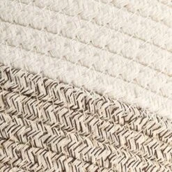 MDesign Casual Round Woven Cotton Rope Bathroom Basket With Tie Handles - Storage Organizer Set For Countertop, Floor, Closet Or Vanity, Holds Toilet Paper, Towels, Or Magazines, Set Of 2, White/Brown 12 MDesign Casual Round Woven Cotton Rope Bathroom Basket With Tie Handles - Storage Organizer Set For Countertop, Floor, Closet Or Vanity, Holds Toilet Paper, Towels, Or Magazines, Set Of 2, White/Brown -Songmics Furniture Shop 51LTS9EGobL