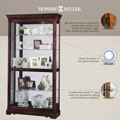 Howard Miller Dublin Curio Cabinet 680-337 – Windsor Cherry Finish Home Decor, Four Glass Shelves, Five Level Display Case With Locking Slide Door & Halogen Light 7 Howard Miller Dublin Curio Cabinet 680-337 – Windsor Cherry Finish Home Decor, Four Glass Shelves, Five Level Display Case With Locking Slide Door & Halogen Light -Songmics Furniture Shop 51LYXR6SGTL